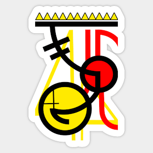 Bauhaus abstract 4 Sticker